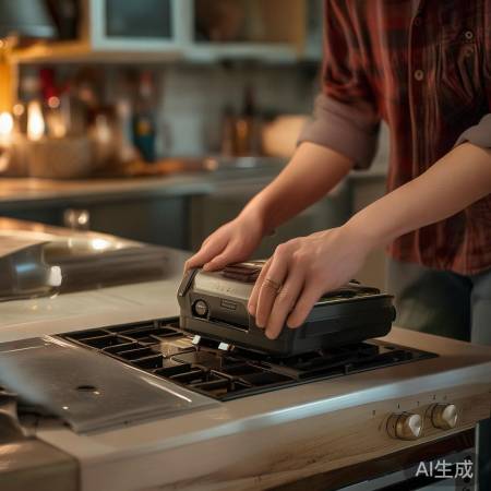检查燃气灶电池，确保点火正常。