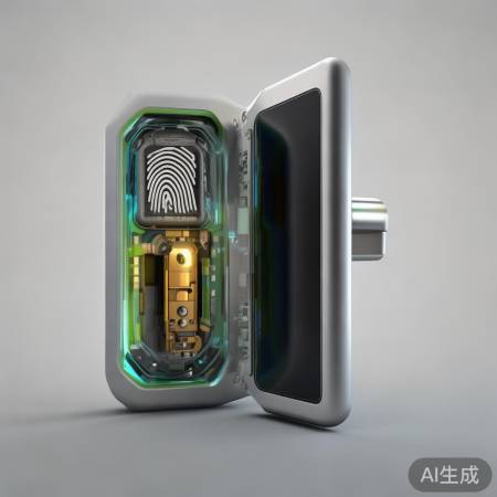 指纹锁结构:识别模块、锁芯、显