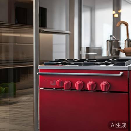 红日燃气灶时尚易清洁，现代厨房
