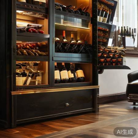 斜酒柜,酒品展示佳