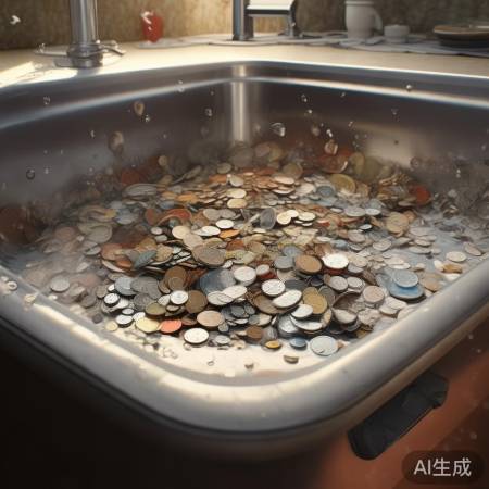 洗衣机排水阀堵塞,异物堆积。