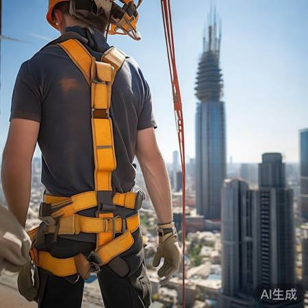 吊篮作业，安全带系紧