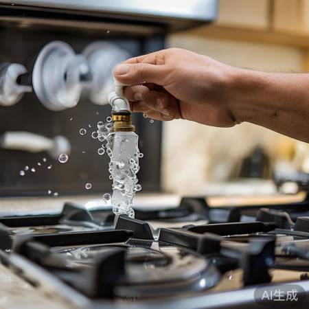 检查燃气泄漏，肥皂水测气泡